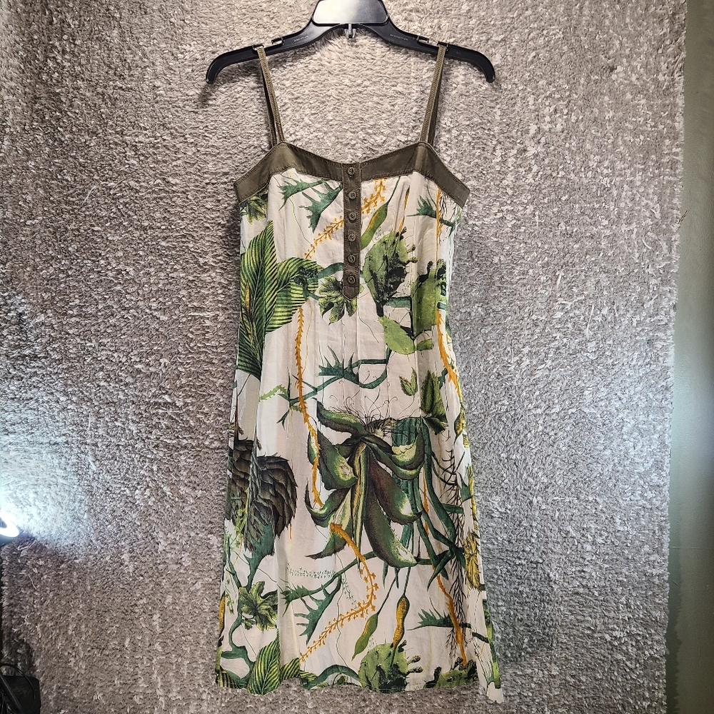Hoss Homeless‎ Dress Cotton Spaghetti Straps Floral Dress Lined Size 36